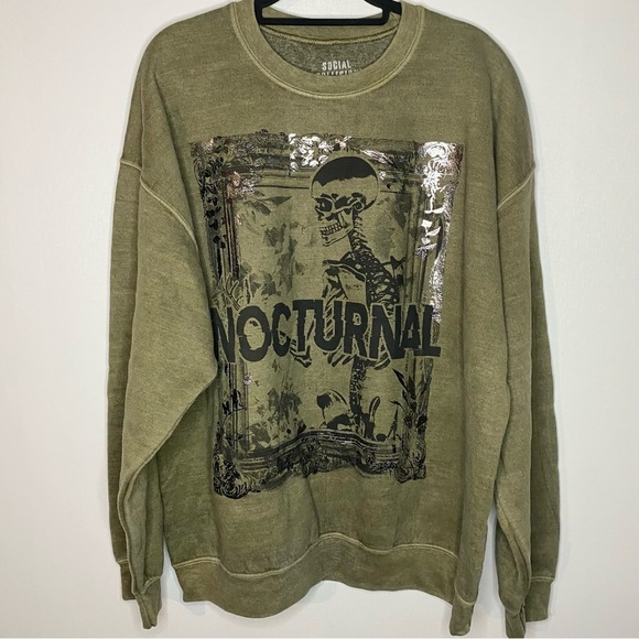 Hot Topic Social Collision Nocturnal Silver Foil Sweater - Picture 2 of 4